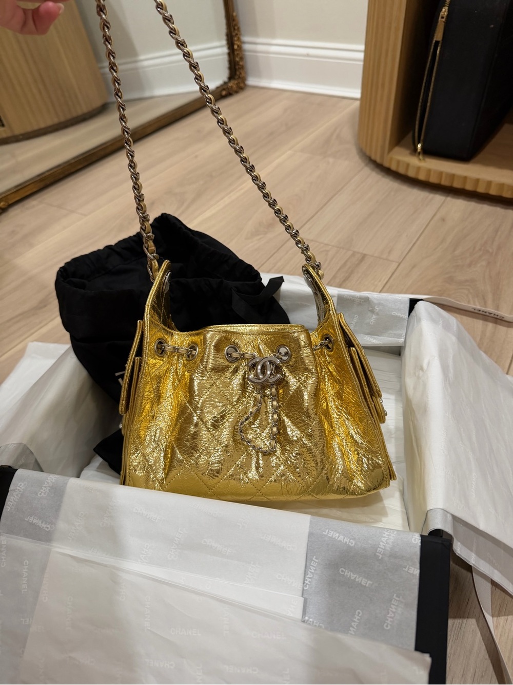Chanel Metallic Gold mini 25